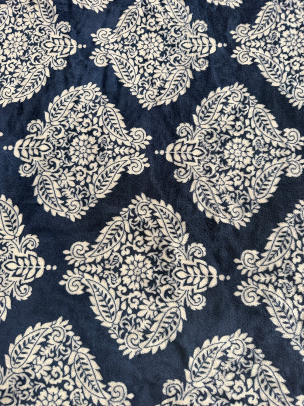 Navy Blue and White Decorative Throw Blanket - Picture 3 of 4